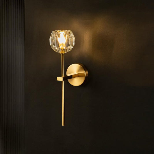 HDC Modern Gold Body Glass Wall Light for Bedroom, Living Room