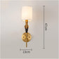 HDC Simple Brushed Gold Wall Sconce with White Fabric Shade Modern Wall Light