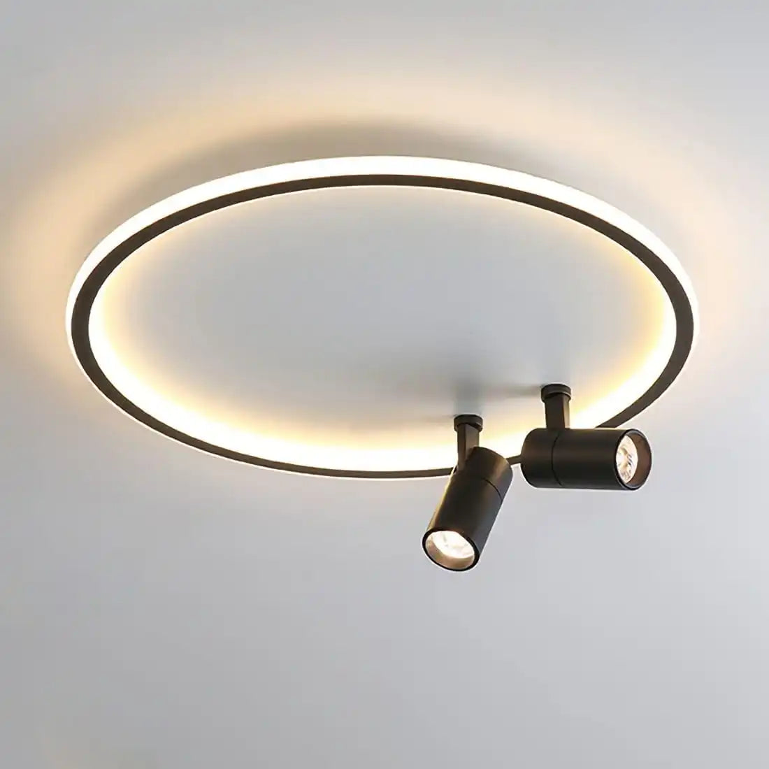 Hdc Black Round/Square LED Flush Mount Acrylic Ceiling Light Spotlight Chandelier- Tricolor
