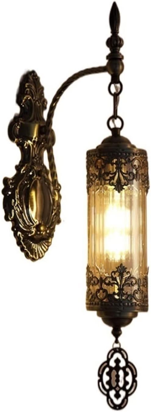 Hdc Decorative Indoor Iron Lighting Corridor Staircase Lighting Glass Lampshade Wall Light