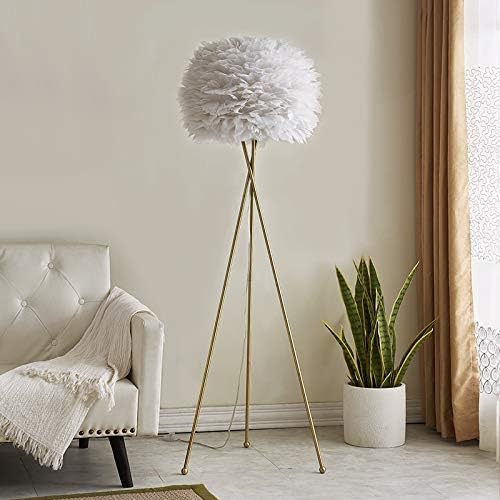 Hdc Nordic Feather Floor Lamp Gold Iron Tripod Floor Lamps for Living Room