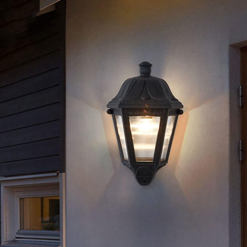 HDC Luxury Classic Black Outdoor Wall Lantern for Balconies, Garden