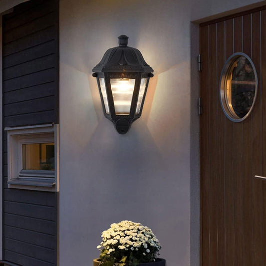 HDC Luxury Classic Black Outdoor Wall Lantern for Balconies, Garden