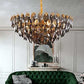 Hdc 600mm Modern Simple Round Villa Decorative Crystal Leaf Chandelier - HDC Lights