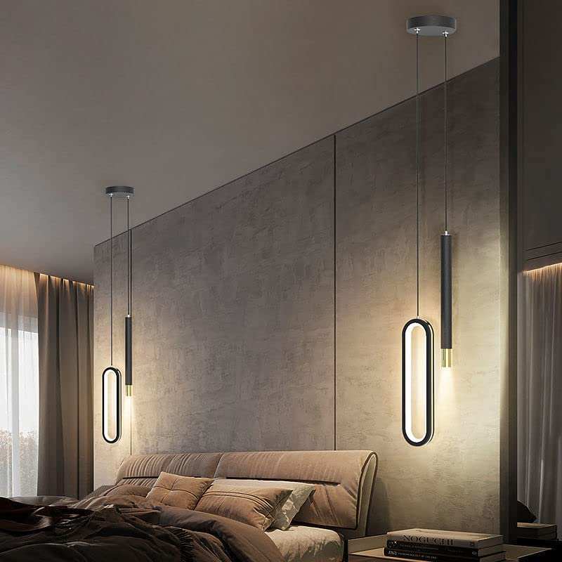 HDC Modern Bedroom Bedside Pendant Lamp with Rotatable Spotlight for P