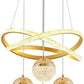 Ojaro Modern Gold Crystal LED Pendant Chandelier Light for Dining Room, Living Room & Bedroom