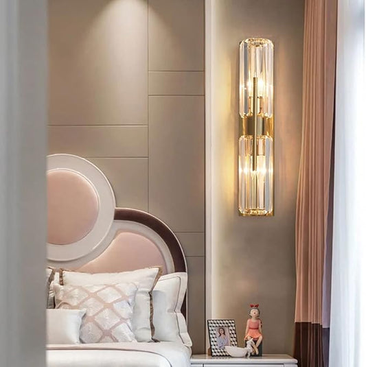HDC Modern golden crystal wall light for living room bedroom