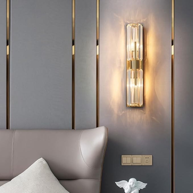 HDC Modern golden crystal wall light for living room bedroom