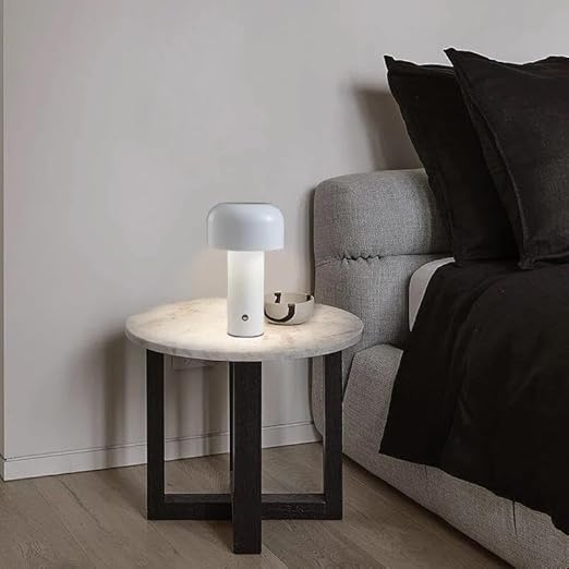 Hdc Wireless LED Portable Table Lamp, USB Rechargeable, Portable, Touch Control Dimmable, 3 Light Color Tunable Table Lamp for Hotel, Cafe, Restaurant, Home, Bedside, Center, Dining (Black)