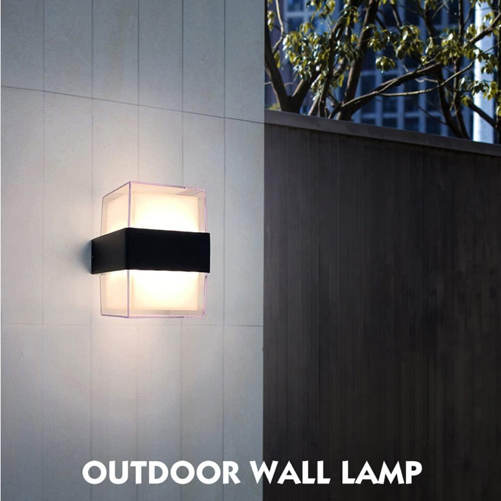 HDC M927 Led Outdoor Up And Down Wall Sconce Light Fixtures 14w Waterproof Acrylic (Warm White)