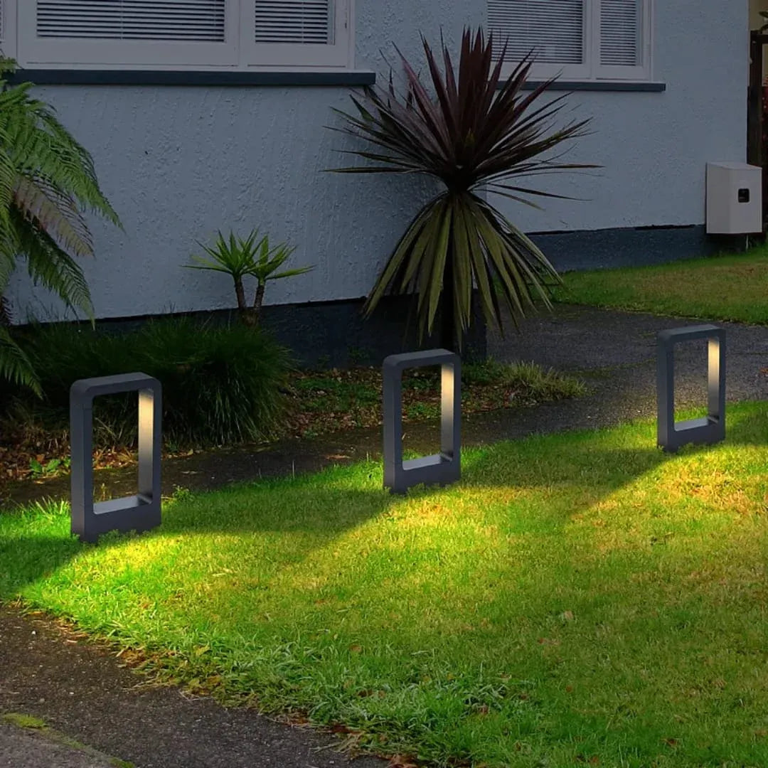Hdc Led 12w 300mm Sand Black Small Body Bollard Outdoor Garden Park Driveway Light - Warm White