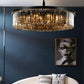 Hdc 600 Mm Crystal Black Led Chandelier Light For Living Room Round Dining Room