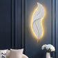 HDC 600mm Nordic Modern Creative Feather Light Led Wall Lamp Bedroom Bedside Resin Lamp