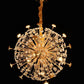Ojaro Modern Gold Burst Crystal Chandelier Pendant Light for Living Room, Staircase & Luxury Interiors