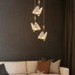 HDC Led 3 Light Gold Butterfly Bedside Hanging Pendant Ceiling Lamp Light Fixture - Warm White