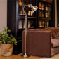 HDC Vintage Style Adjustable Antique Brass Floor Lamp for Living Room & Bedroom