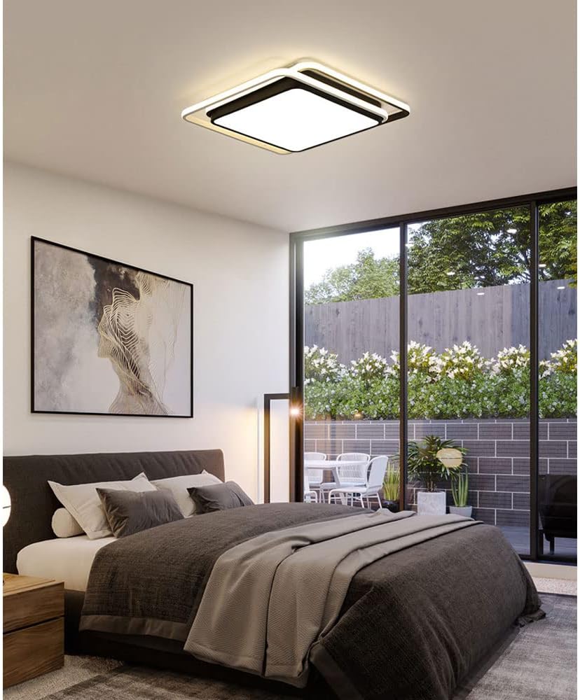 HDC Modern Black 72W Ceiling Light for Bedroom, Sitting Room