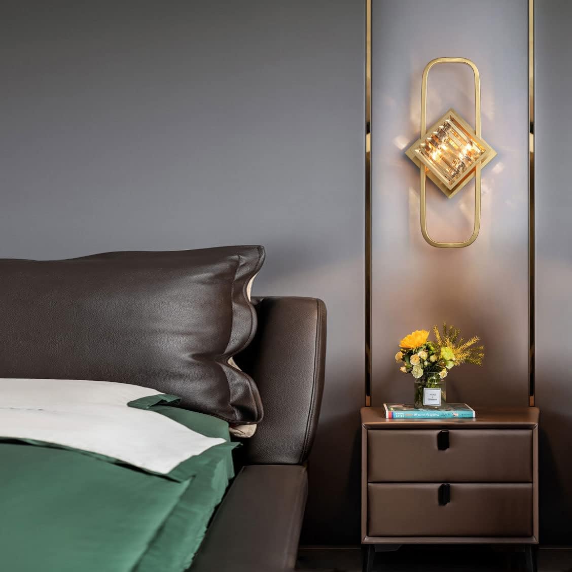 Hdc Modern Luxury Decor LED Crystal Wall Light Sconce Bedroom Hallway Wall Lamp
