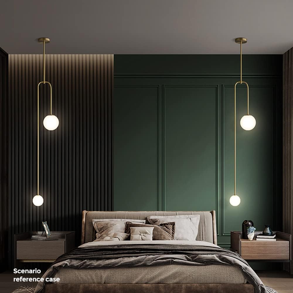 Hdc Contemporary Globe Glass Pendant Lamp Gold for Kitchen Island Coffee Bar