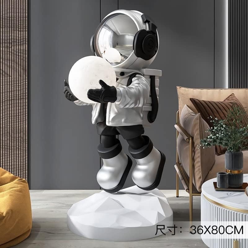 Hdc Modern Simple Vertical Astronaut Statue Figurine Modern Art Home Decor Sculpture Spaceman Resin Crafts Creative Indoor Floor Lamp