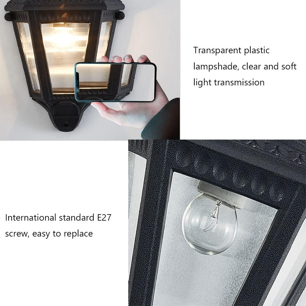 HDC Luxury Classic Black Outdoor Wall Lantern for Balconies, Garden
