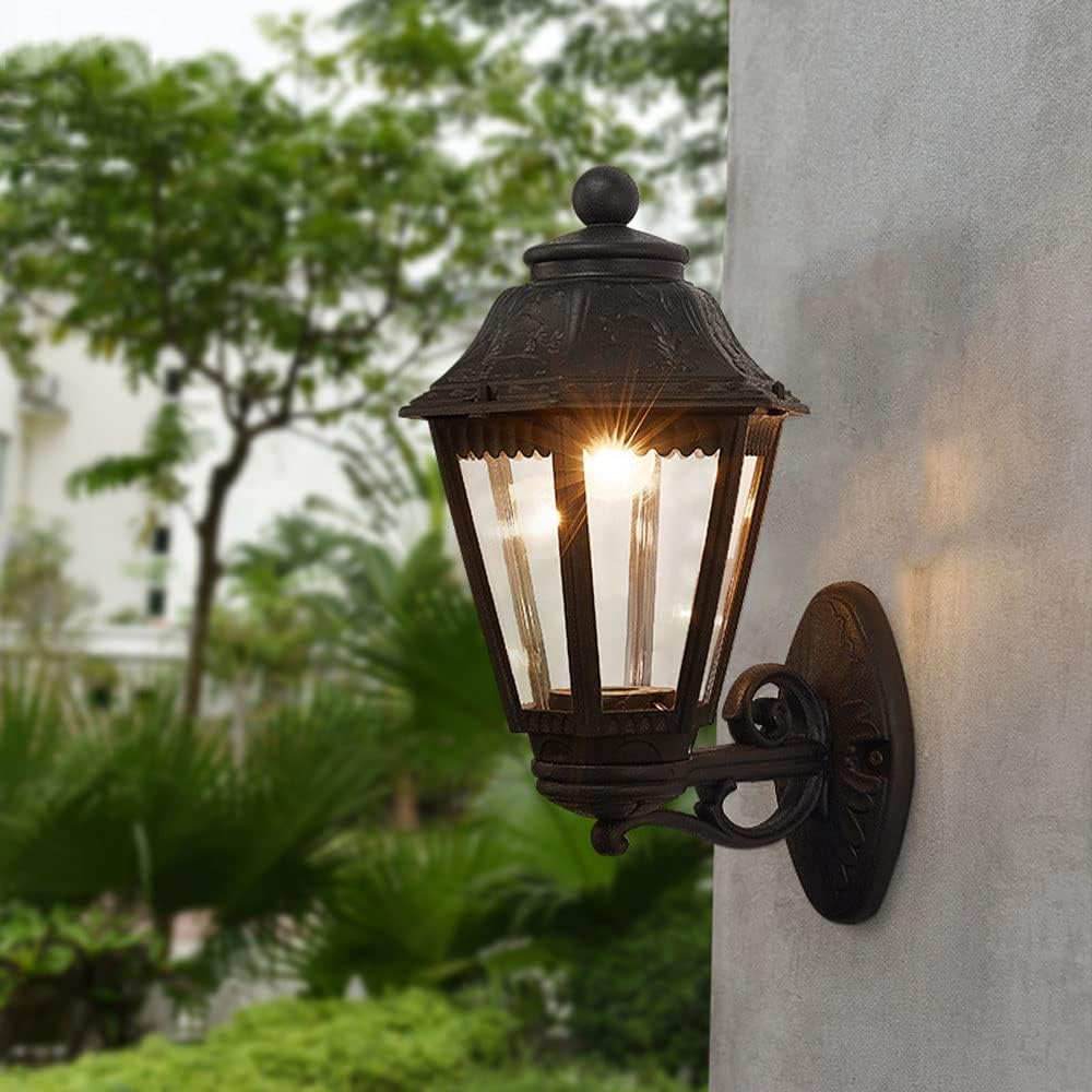 HDC Classic Black Outdoor Wall Lantern Light for Outdoor Areas