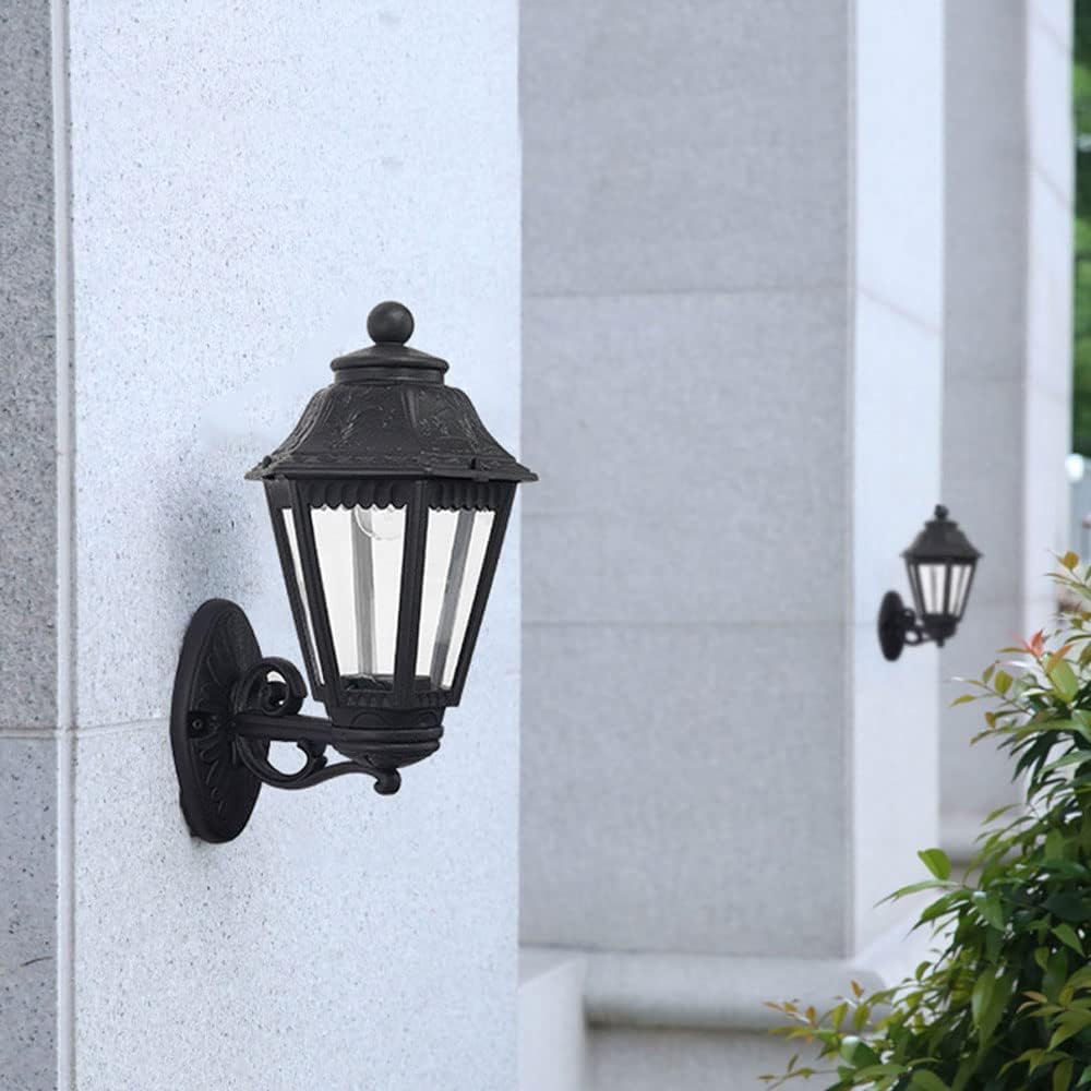HDC Classic Black Outdoor Wall Lantern Light for Outdoor Areas