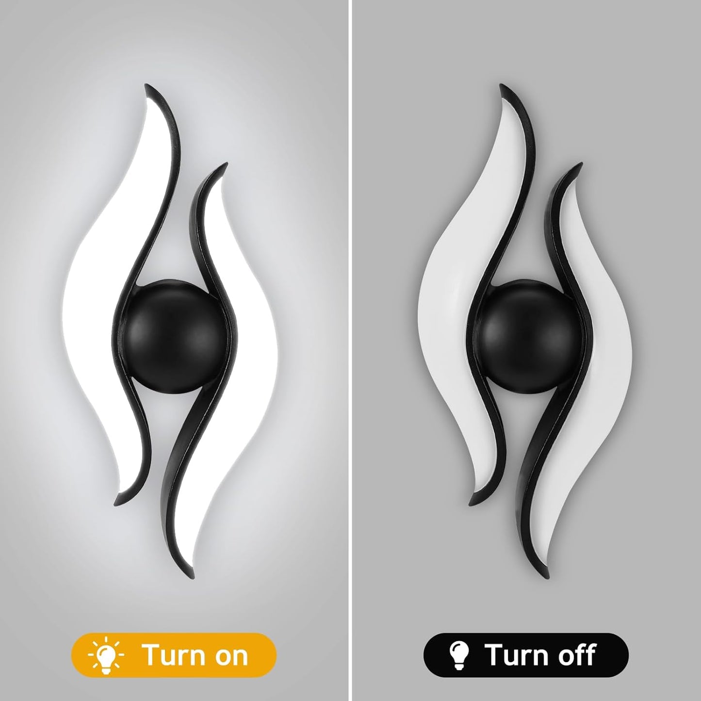 HDC Modern Designer Decorative Sconce Black Wave LED Outdoor Light