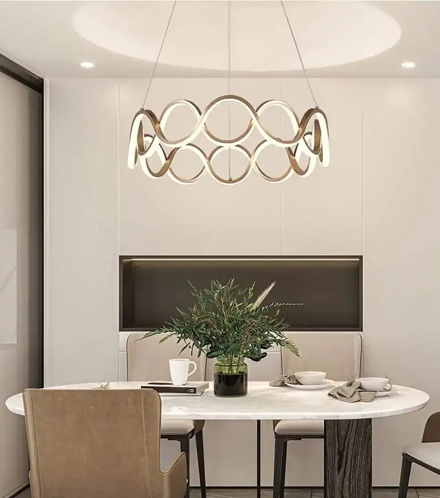 Hdc LED Modern Contemporary Style Chandelier, Adjustable Pendant Lamp