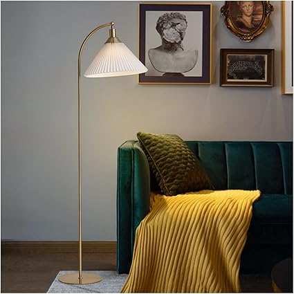 Hdc Nordic Floor Lamp Living Room Bedroom Bedside Lamp Retro Pleated Lamp