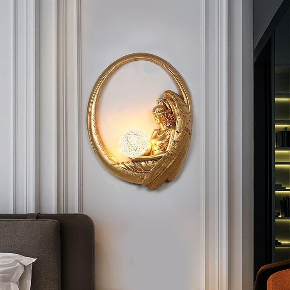 Hdc Creative Angel Led Modern Luxury Corridor European Retro Bedroom Bedside Wall Lamp