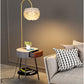 HDC Luxury Feather Shade Floor Lamp with Gold Arch Stand With USB Charging