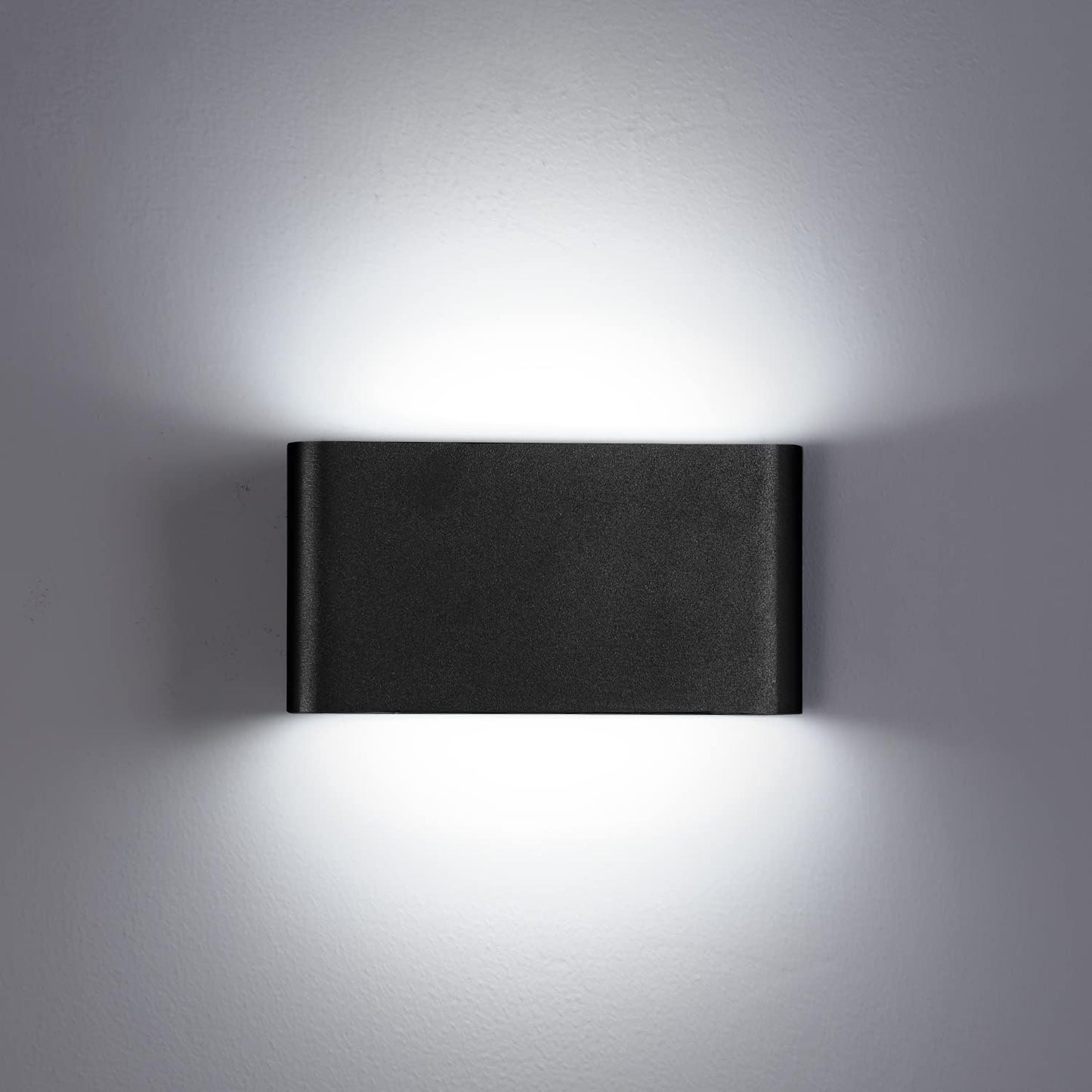 HDC 12w Led Outdoor Exterior Wall Step Up Down Light Fixture Lamp Black Finish Long Warm White