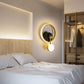 HDC 14W Black Gold Round Shape LED Wall Lamp with Pendulum- Warm White