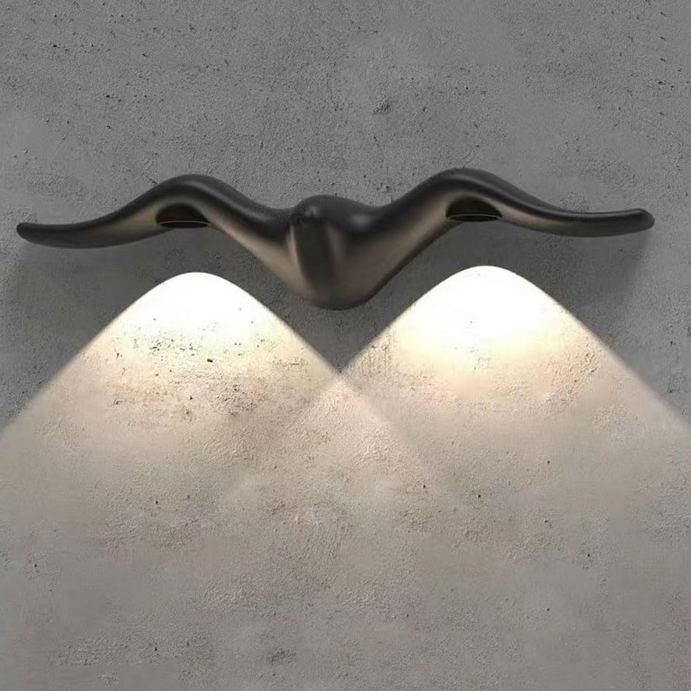 HDC 10w Winged Matte Black Finish Dual Beam Outdoor Wall Light