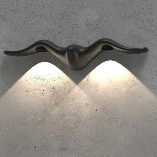 HDC 10w Winged Matte Black Finish Dual Beam Outdoor Wall Light