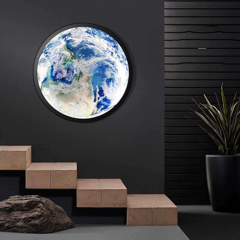 HDC Modern Home Decoration LED Planet Earth Wall Night Light Bedside Ceiling Light Wall Lamp for Bedroom Living Room