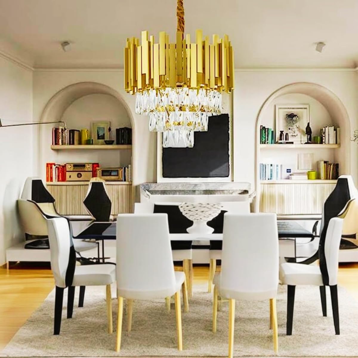 Hdc 400mm Golden Modern 3-Tier Crystal Chandelier - Luxury Ceiling Pendant Lighting Fixture with LED Plate