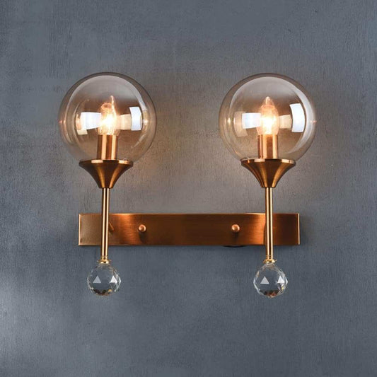 Hdc 2 Lights Retro Creative Glass Shade Wall Light