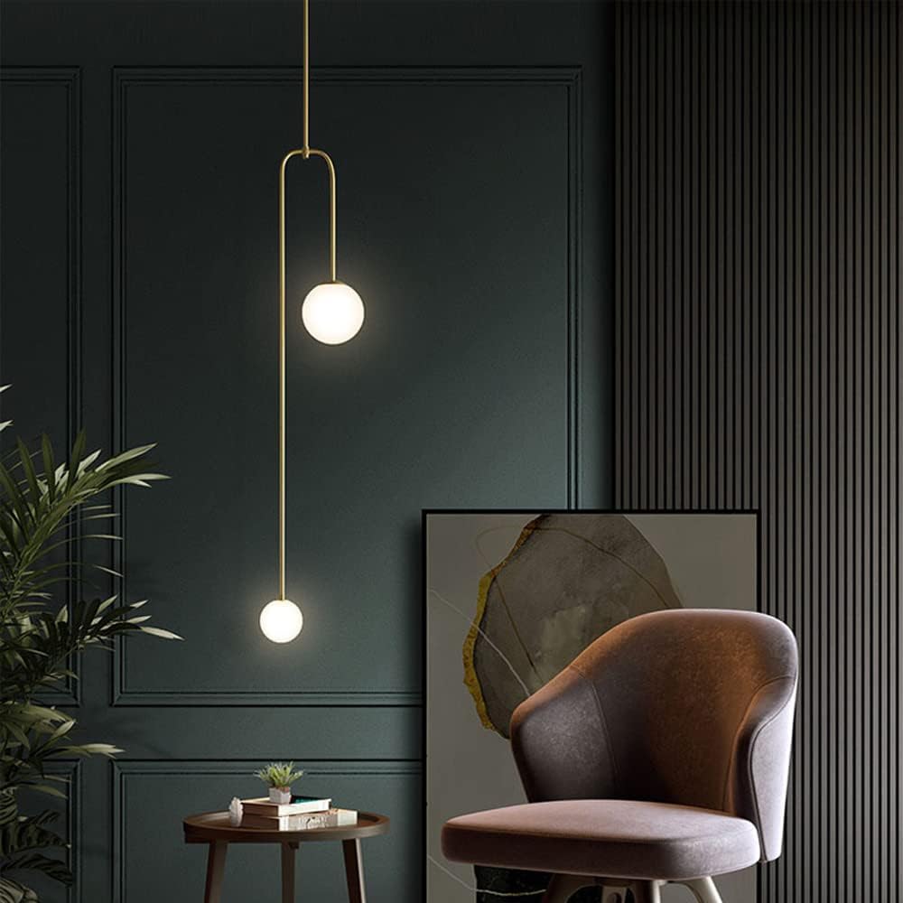 Hdc Contemporary Globe Glass Pendant Lamp Gold for Kitchen Island Coffee Bar