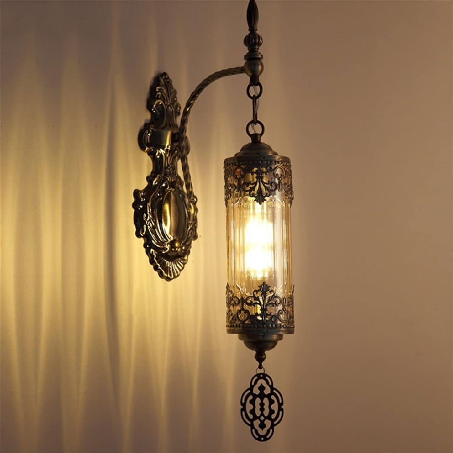 Hdc Decorative Indoor Iron Lighting Corridor Staircase Lighting Glass Lampshade Wall Light