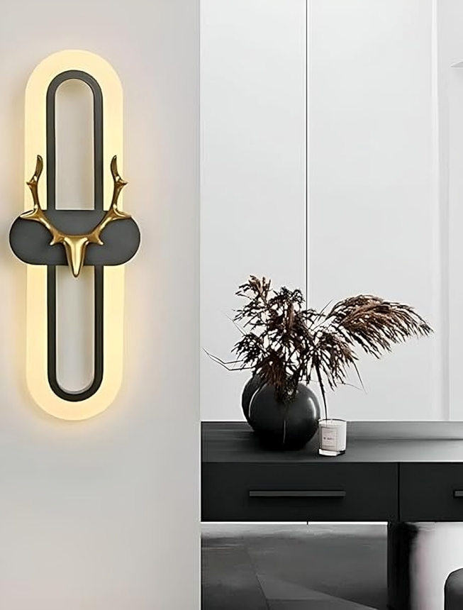 Hdc 400mm Oval Deer Wall Light for Bedroom
