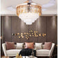 Hdc Invisible Ceiling Fan Chandelier Crystal And Remote Control 4 Retractable Abs Blades