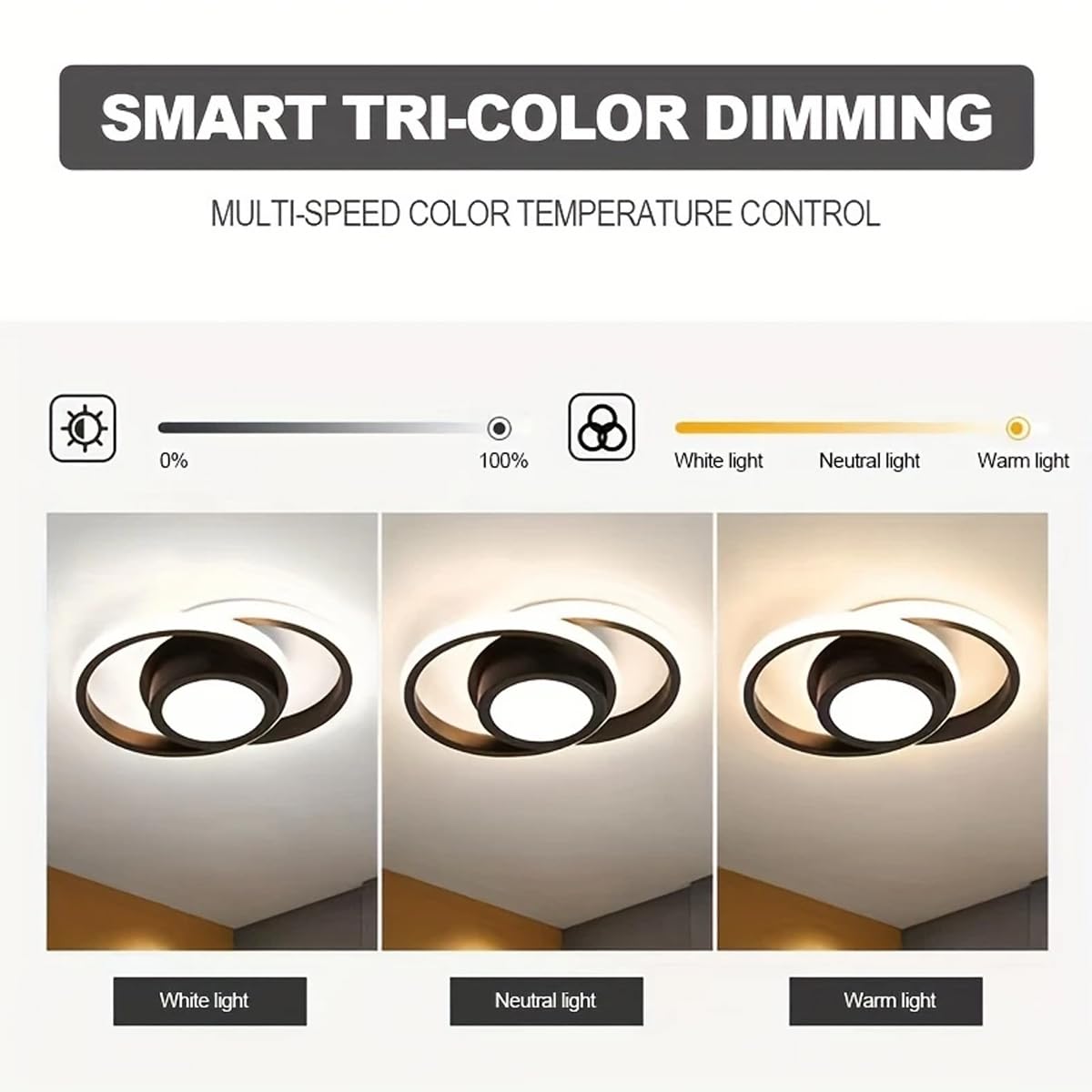 HDC 250mm Premium Modern Ring LED Ceiling Light for Living Room & Bedroom