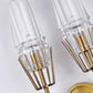 HDC 2 Light Gold Metal Amber Glass Wall Light Copper Metal - Warm White