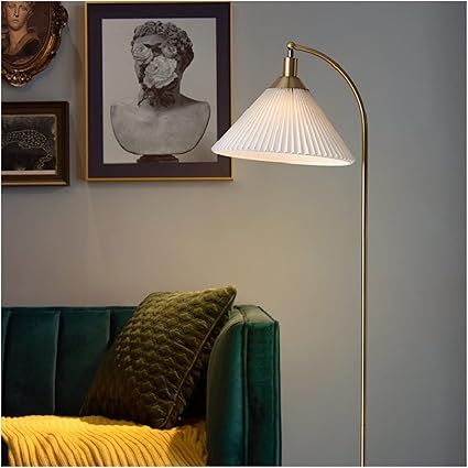 Hdc Nordic Floor Lamp Living Room Bedroom Bedside Lamp Retro Pleated Lamp