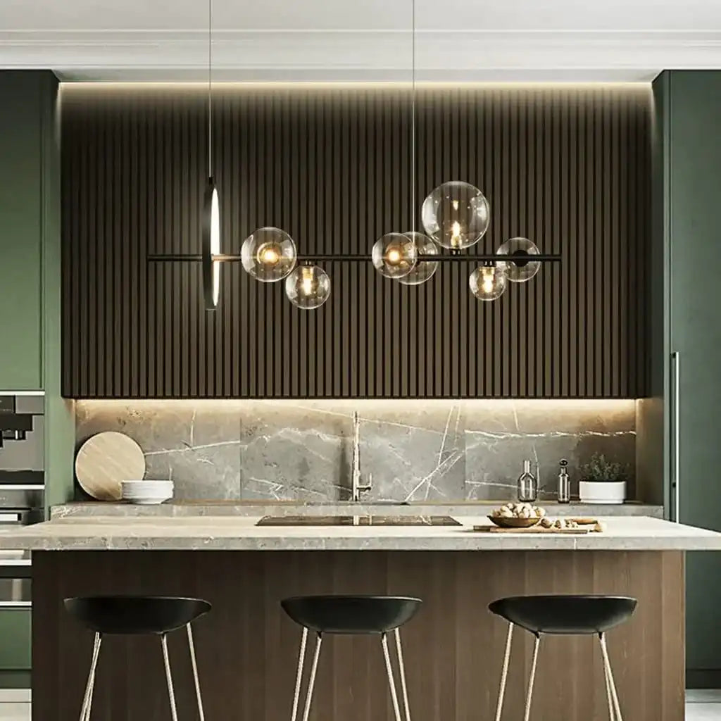 Hdc Modern Bubble Glass Chandelier for Living Room, Dining Table