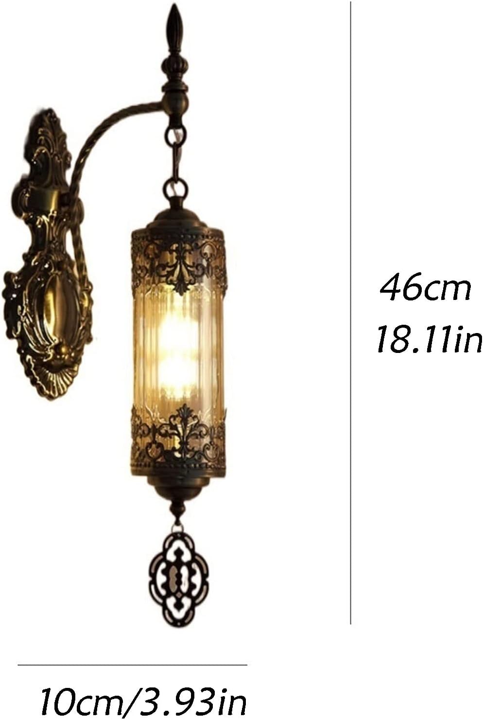 Hdc Decorative Indoor Iron Lighting Corridor Staircase Lighting Glass Lampshade Wall Light