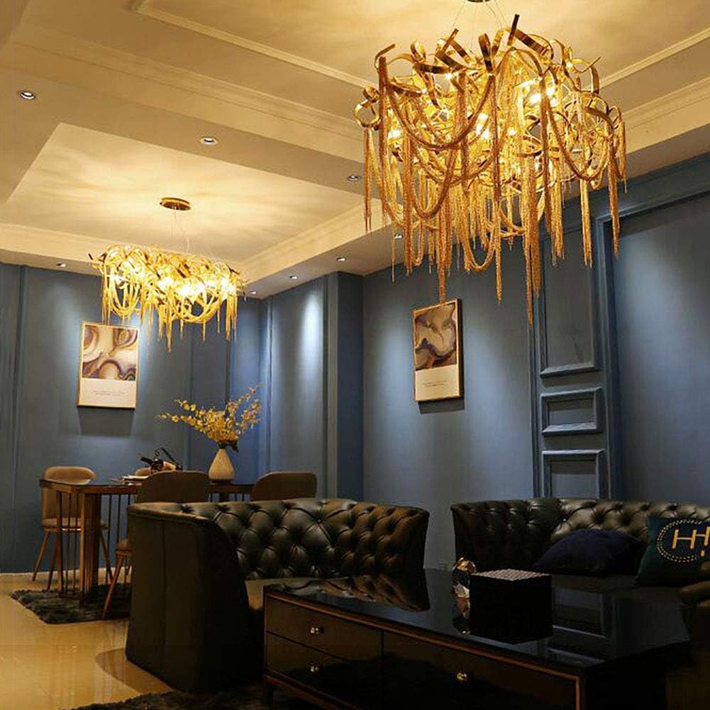 Hdc 600mm Light luxury modern chain tassel living room dining room chandelier villa lamps