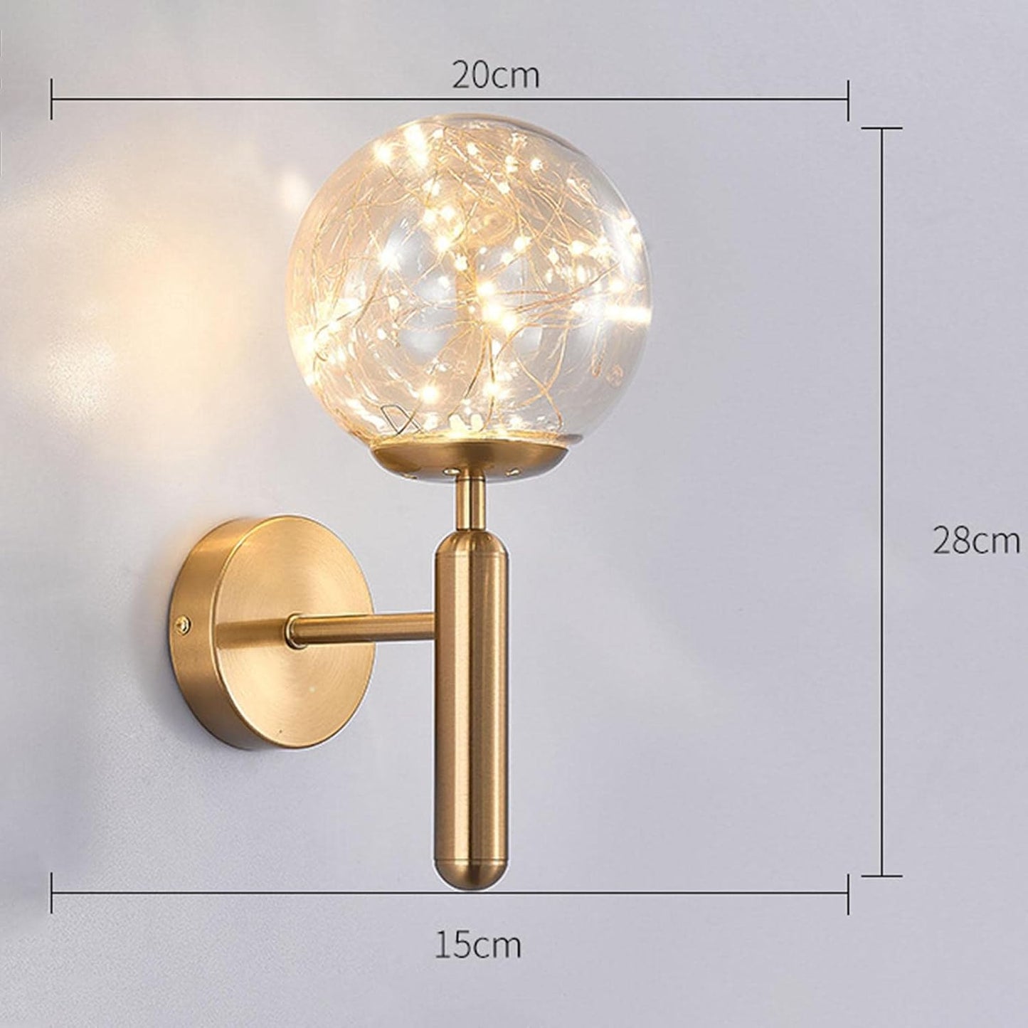 Ojaro Modern Fairy Glass Wall Light for Living Room, Bedroom & Bedside Décor